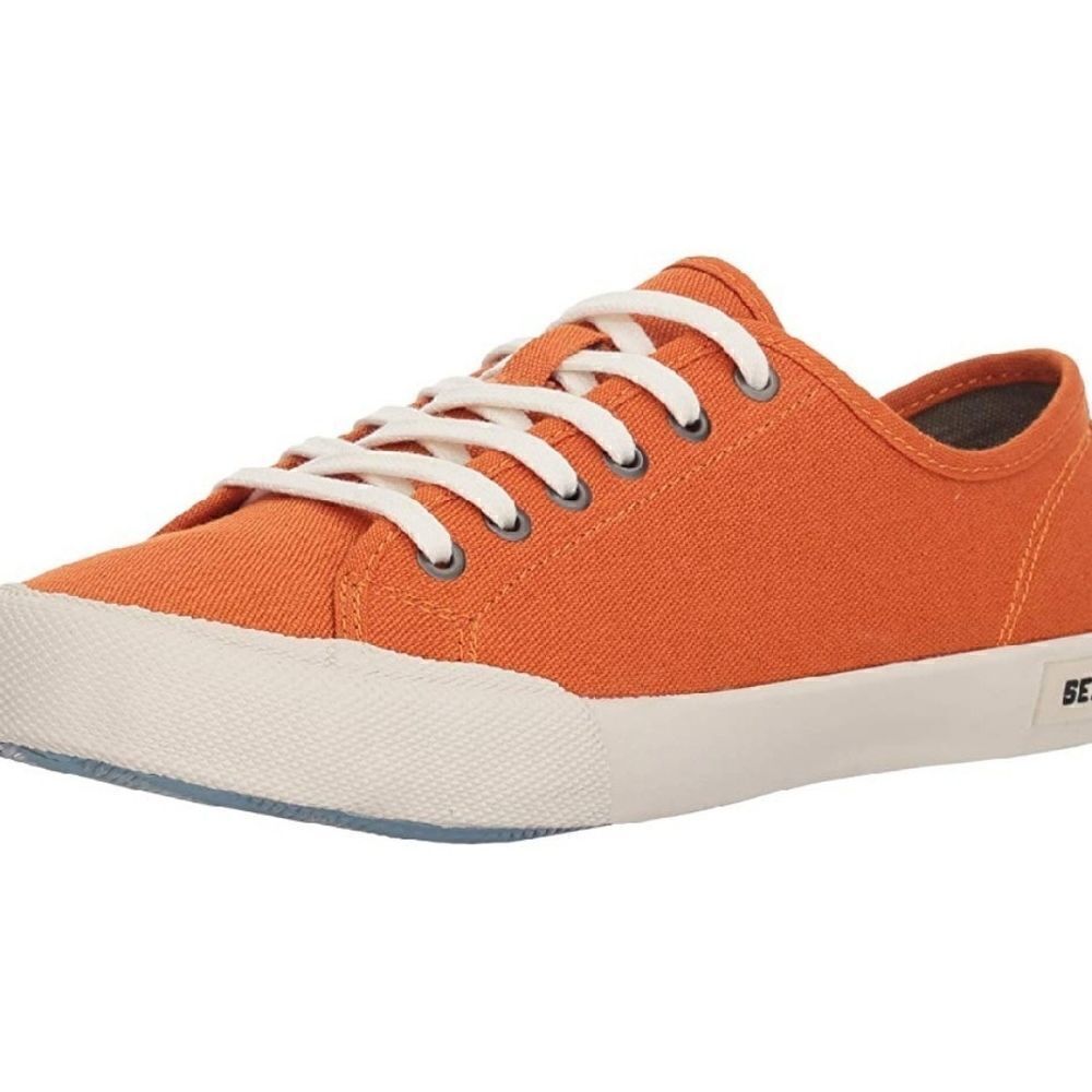 𝅺seavees Monterey Tie Boat Deck Sneaker Tangeringe - Picture 3 of 6